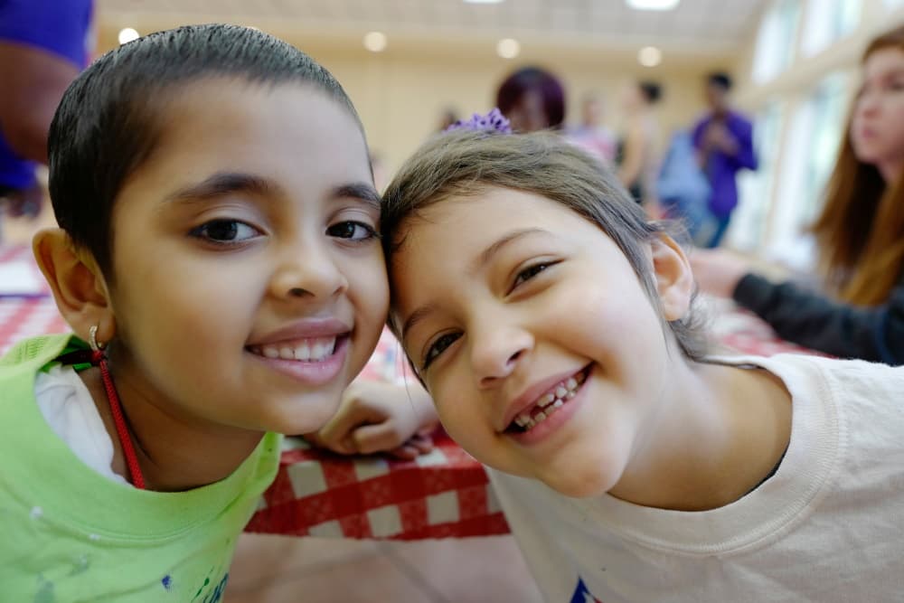 Children eating together