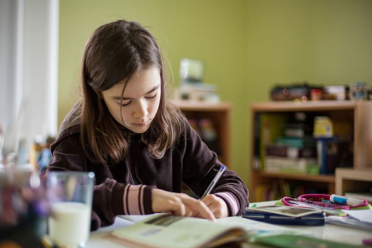 Child studying